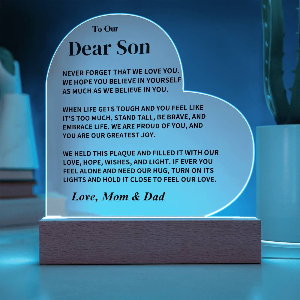 Son Gift-Acrylic Plaque- From Dad and Mom - Image 4