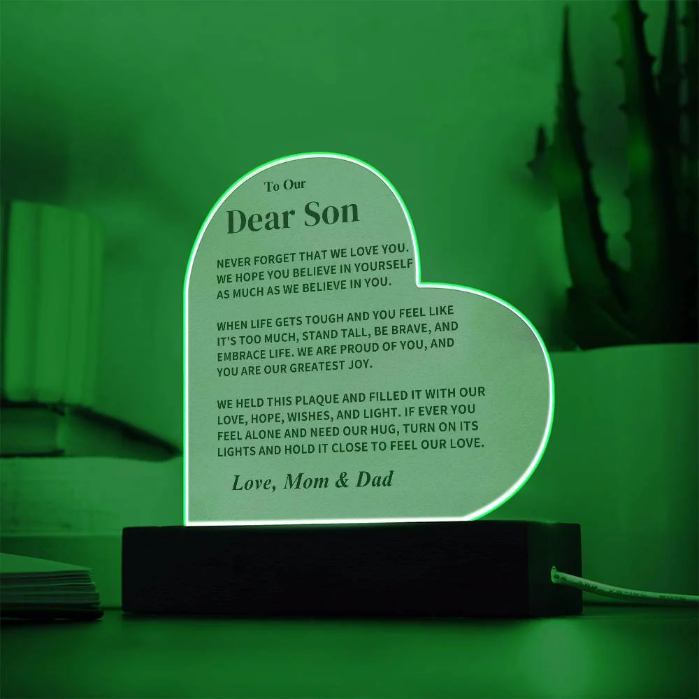 Son Gift-Acrylic Plaque- From Dad and Mom - Image 5