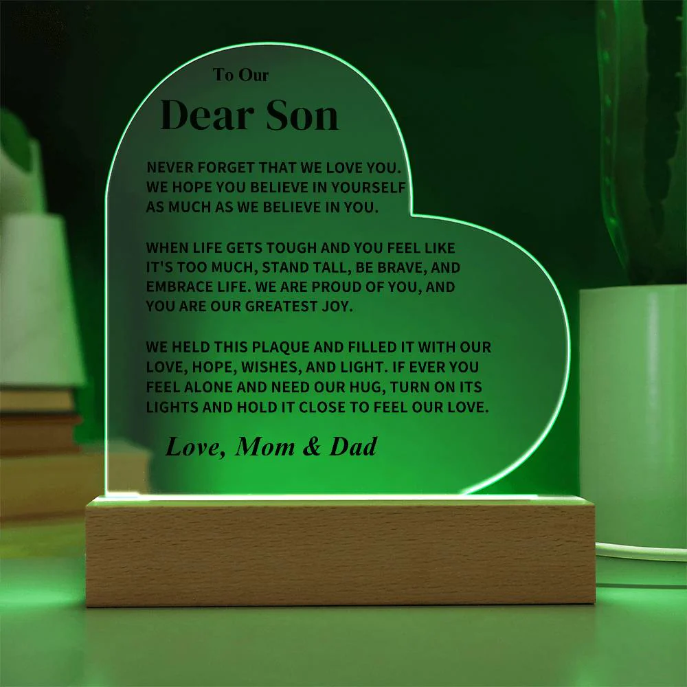 Son Gift-Acrylic Plaque- From Dad and Mom - Image 6