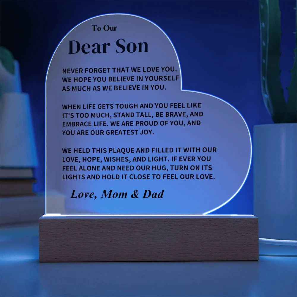 Son Gift-Acrylic Plaque- From Dad and Mom - Image 7