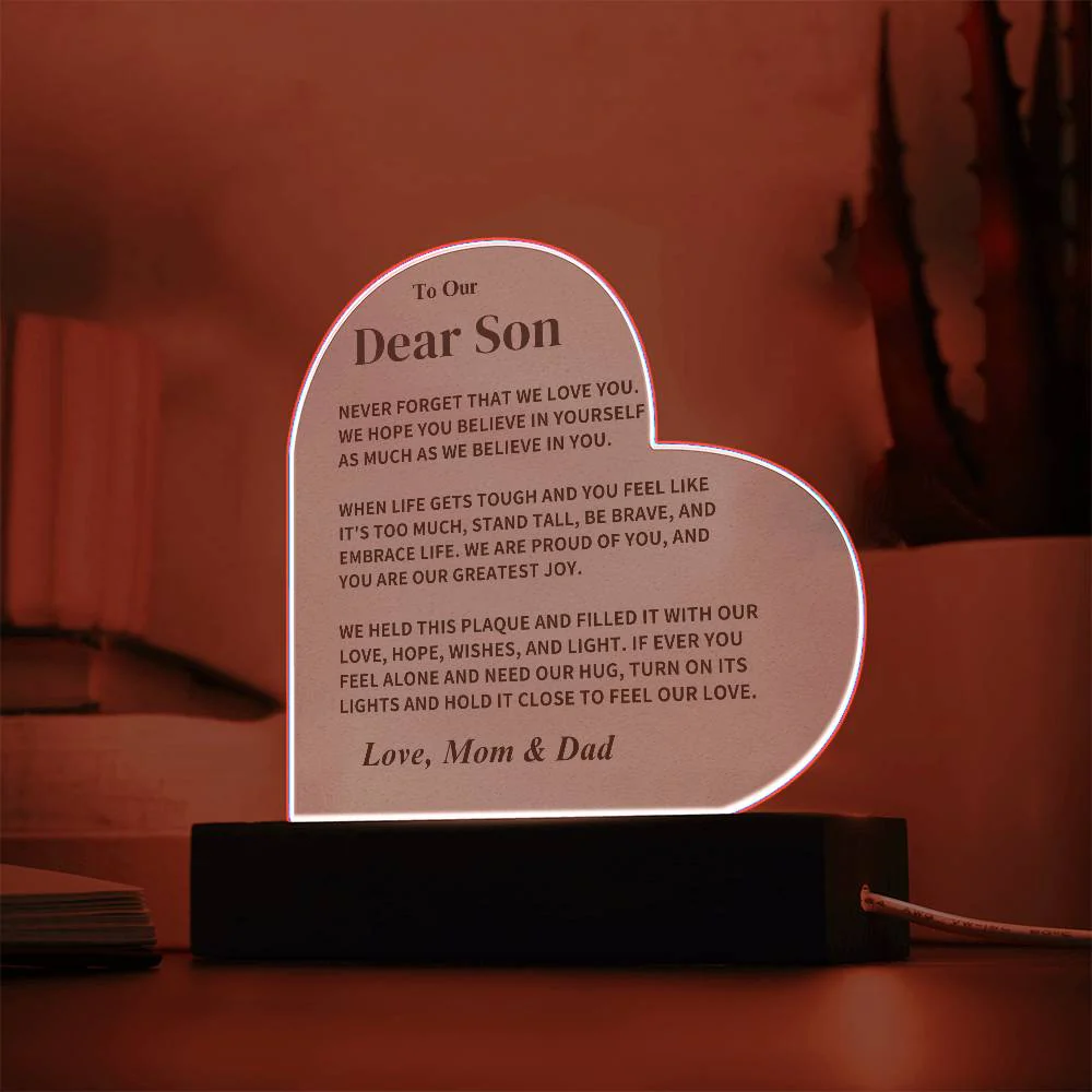 Son Gift-Acrylic Plaque- From Dad and Mom - Image 9