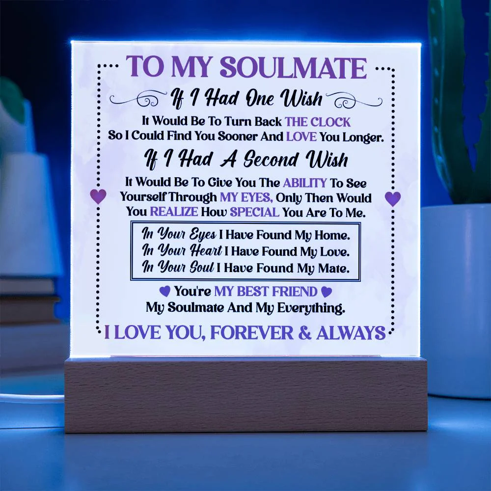Soulmate Gift- My Best Friend, My Everything- Square Acrylic Plaque - Image 8