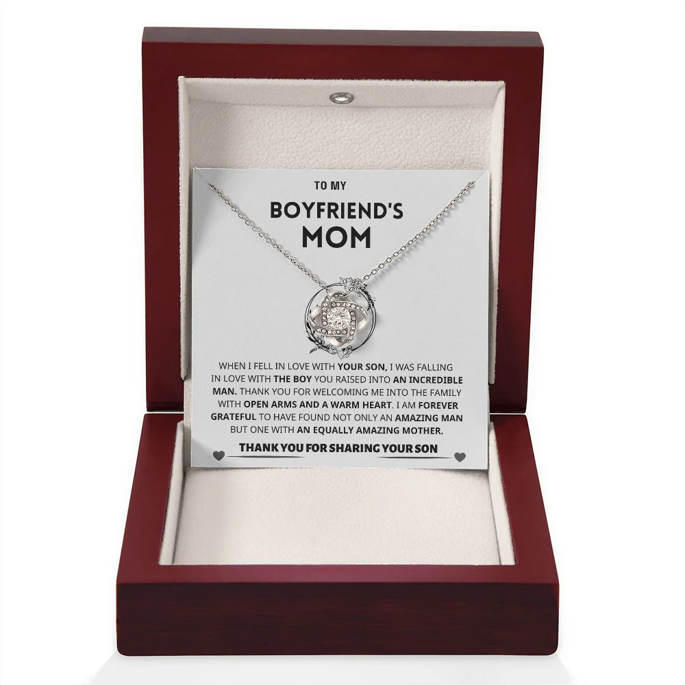 Boyfriend's Mom Gift- Forever Grateful-Love Knot Necklace - Image 5