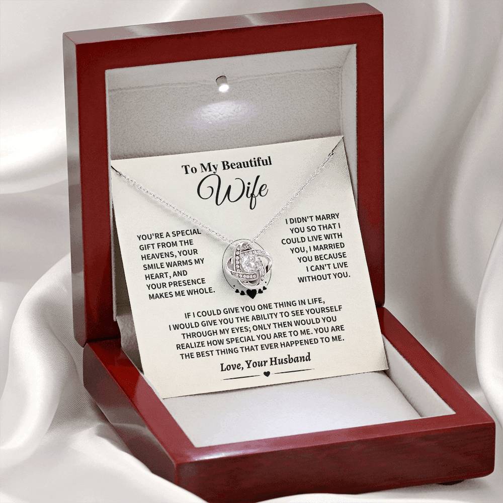 Wife Gift- Can't Live Without You- Love Knot Necklace - Image 6