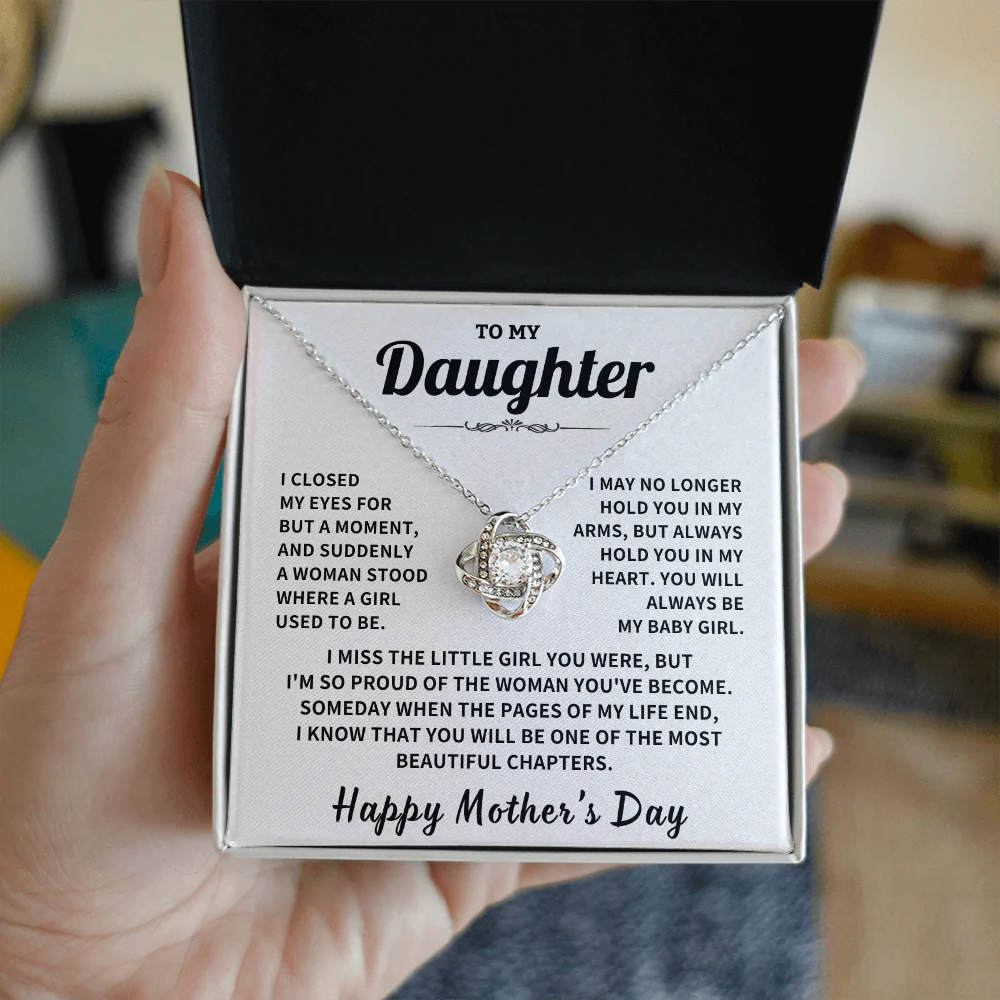 Daughter gift, "Always In My Heart", Knot Necklace - Image 2