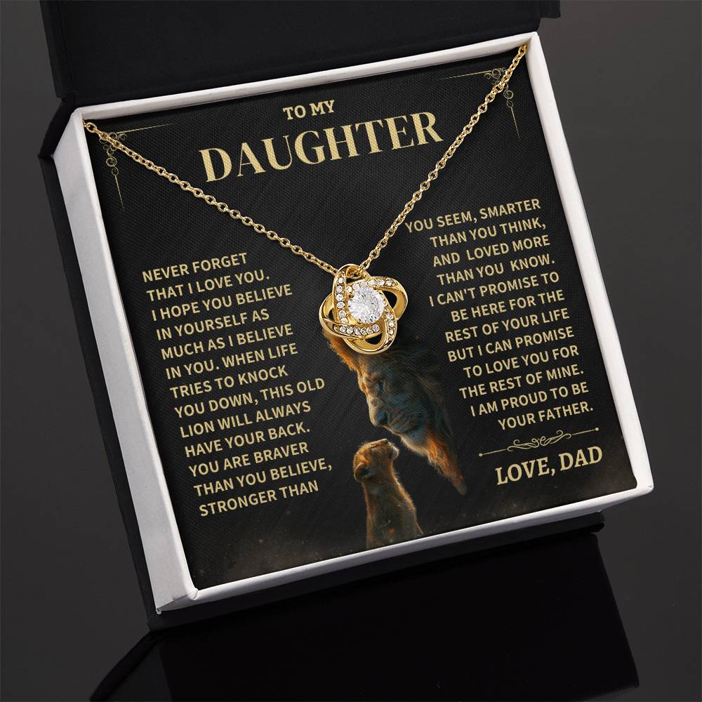Daughter Gift From Dad- "Never Forget That I Love You" Knot Necklace - Image 4
