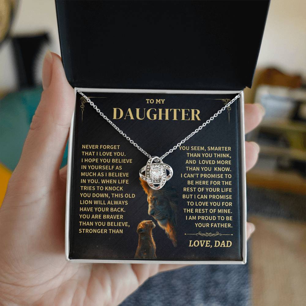 Daughter Gift From Dad- "Never Forget That I Love You" Knot Necklace - Image 6