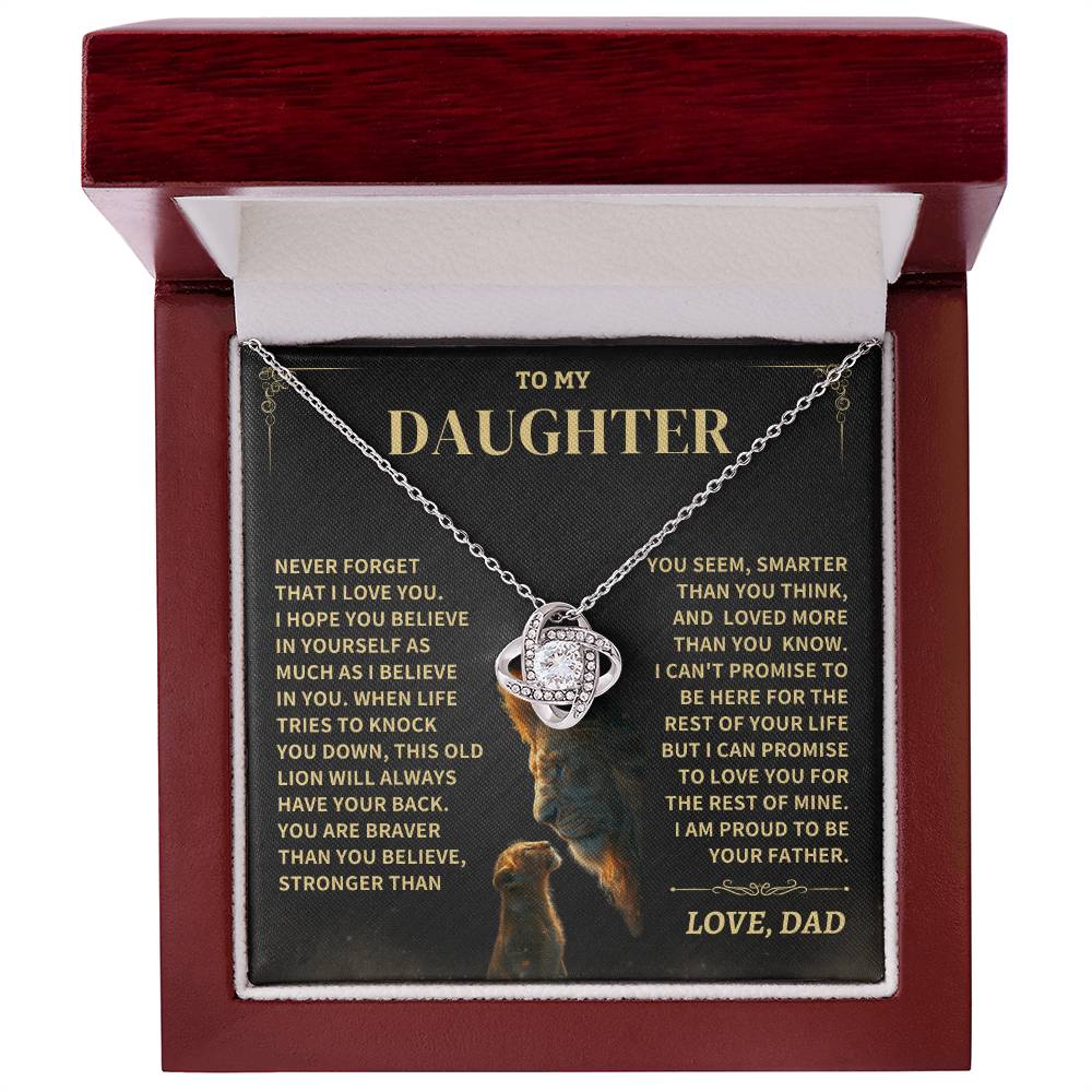 Daughter Gift From Dad- "Never Forget That I Love You" Knot Necklace - Image 7