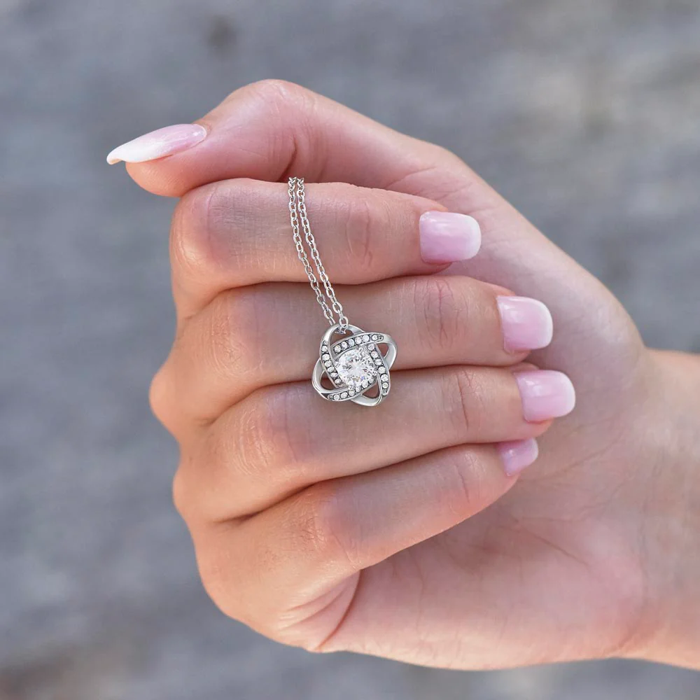 Daughter Gift From Dad- "Never Forget That I Love You" Knot Necklace - Image 8
