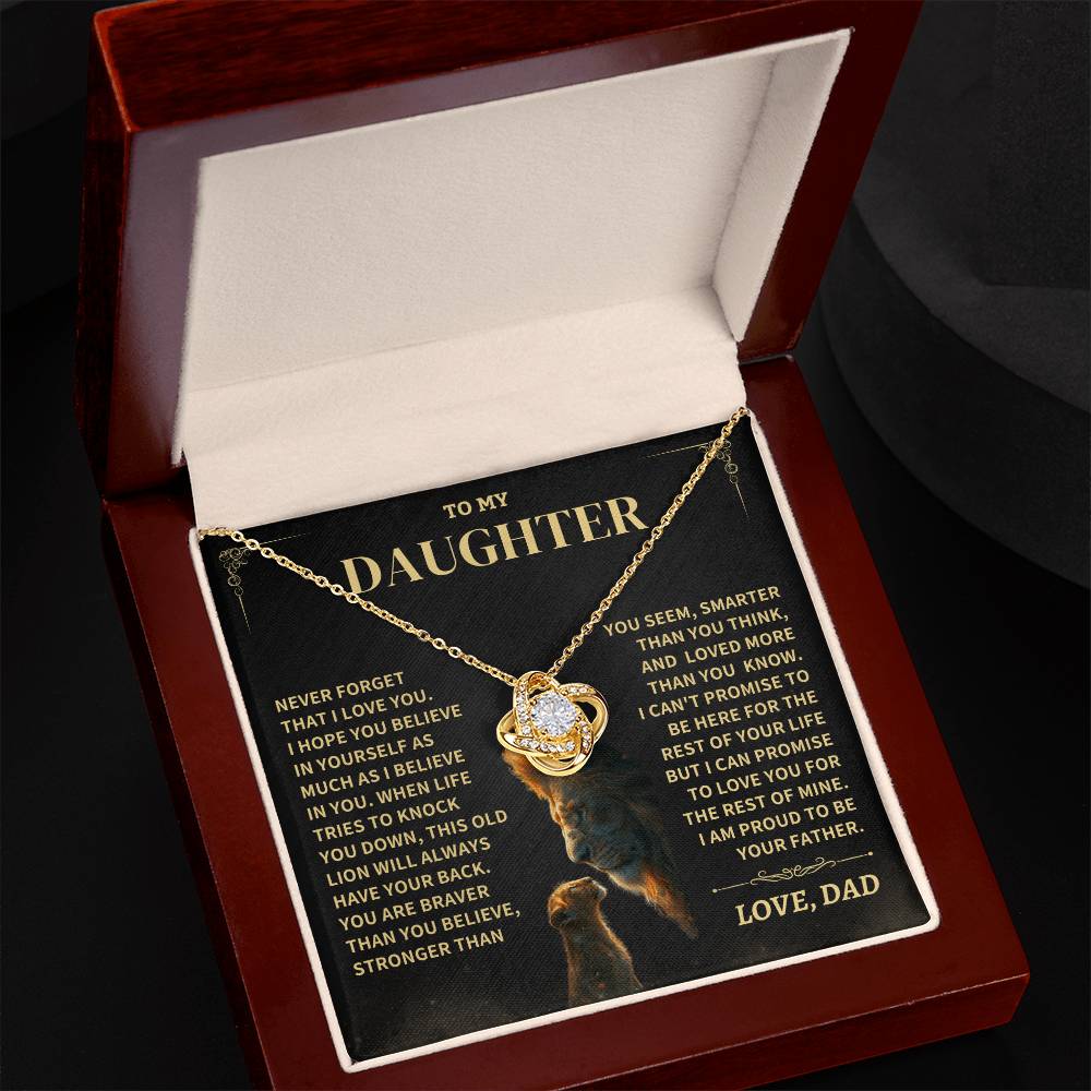 Daughter Gift From Dad- "Never Forget That I Love You" Knot Necklace - Image 9