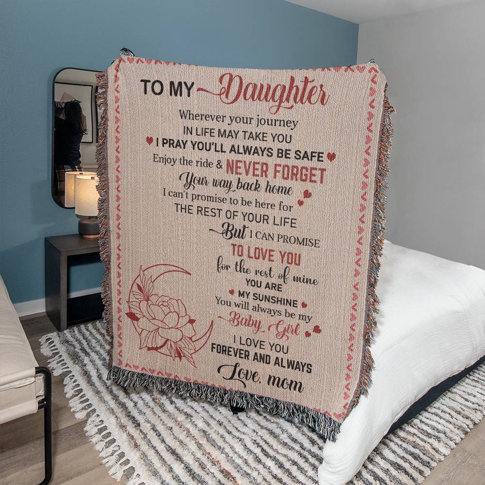 Daughter Gift-Woven Blanket-From MOM - Image 4