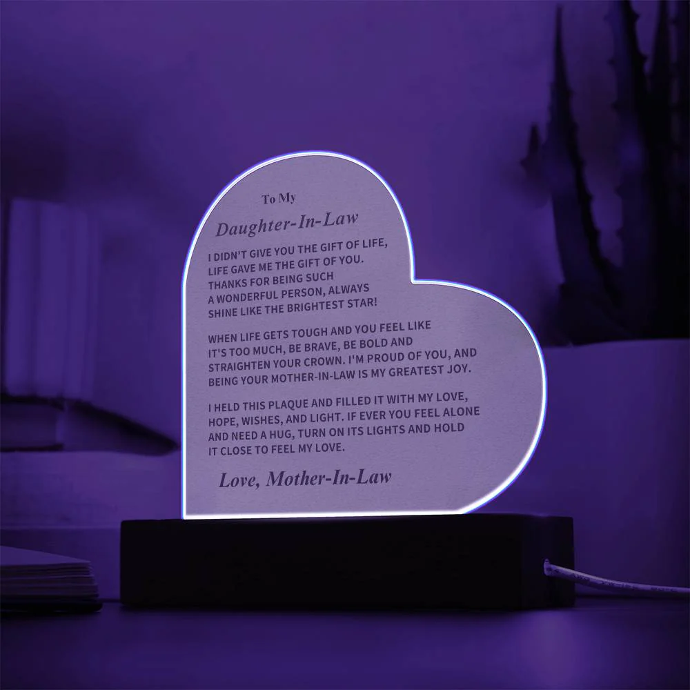 Daughter-In-Law Gift, LED Acrylic Plaque - Image 4