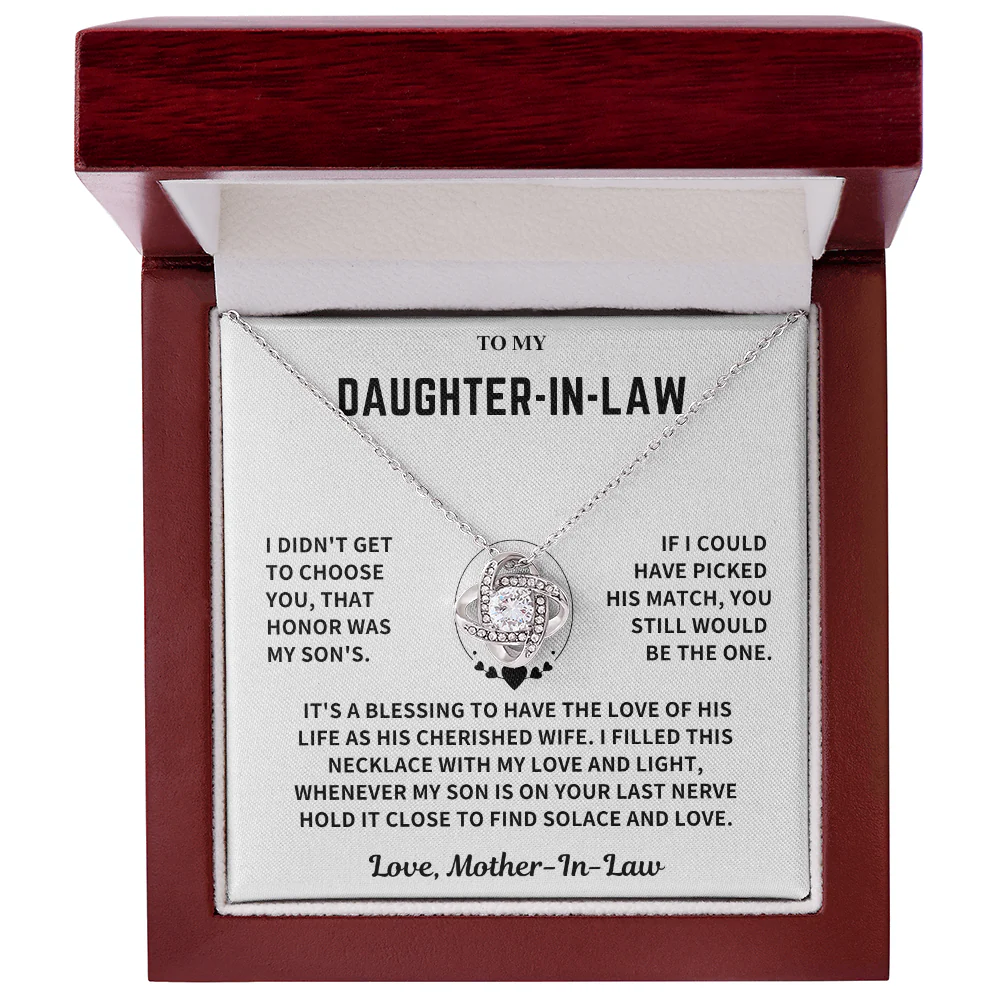 Daughter-In-Law Gift, "Filled with Love", Knot Necklace - Image 3