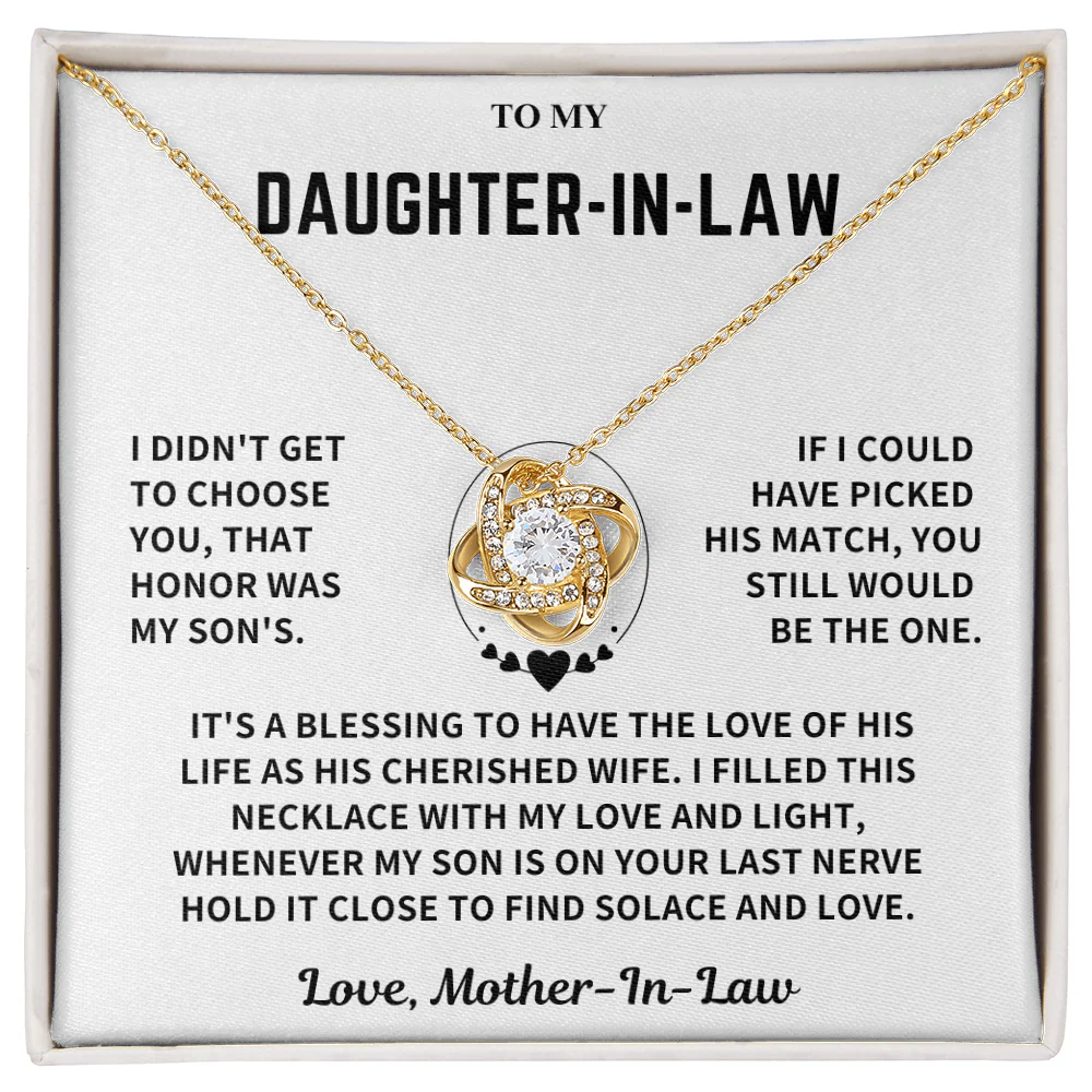 Daughter-In-Law Gift, "Filled with Love", Knot Necklace - Image 4