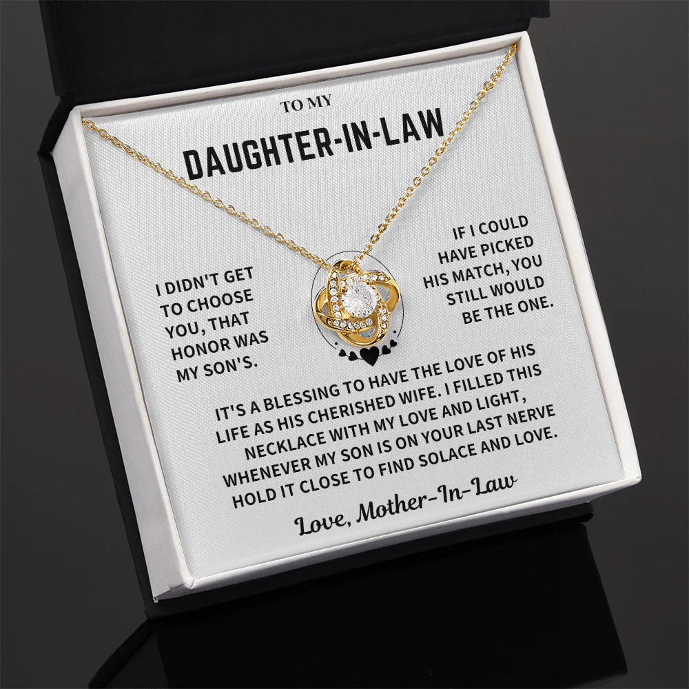 Daughter-In-Law Gift, "Filled with Love", Knot Necklace - Image 9