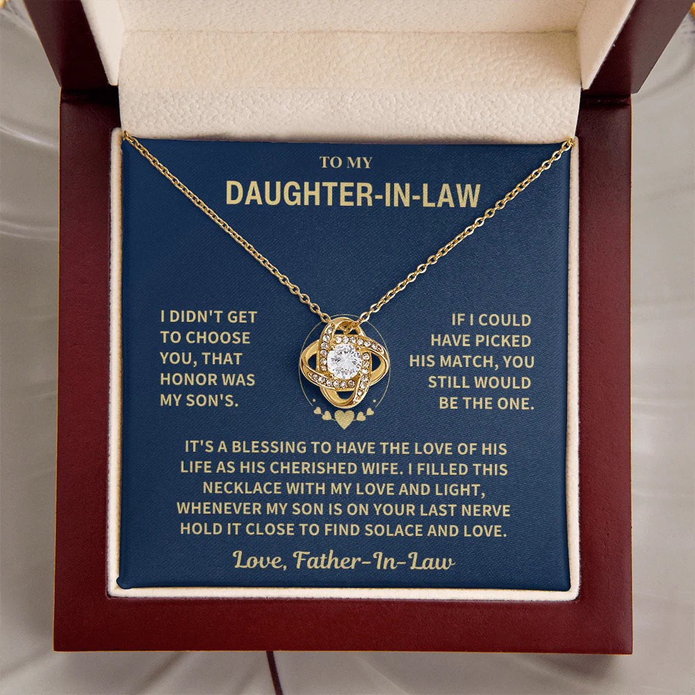 Daughter In Law From Father In Law, "I Didn't Get To Choose You" Knot Necklace - Image 10