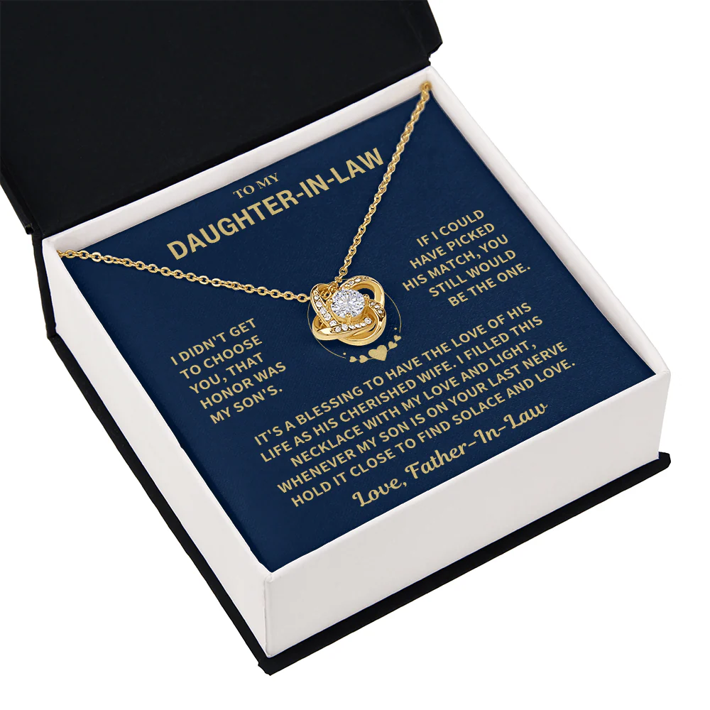 Daughter In Law From Father In Law, "I Didn't Get To Choose You" Knot Necklace - Image 8