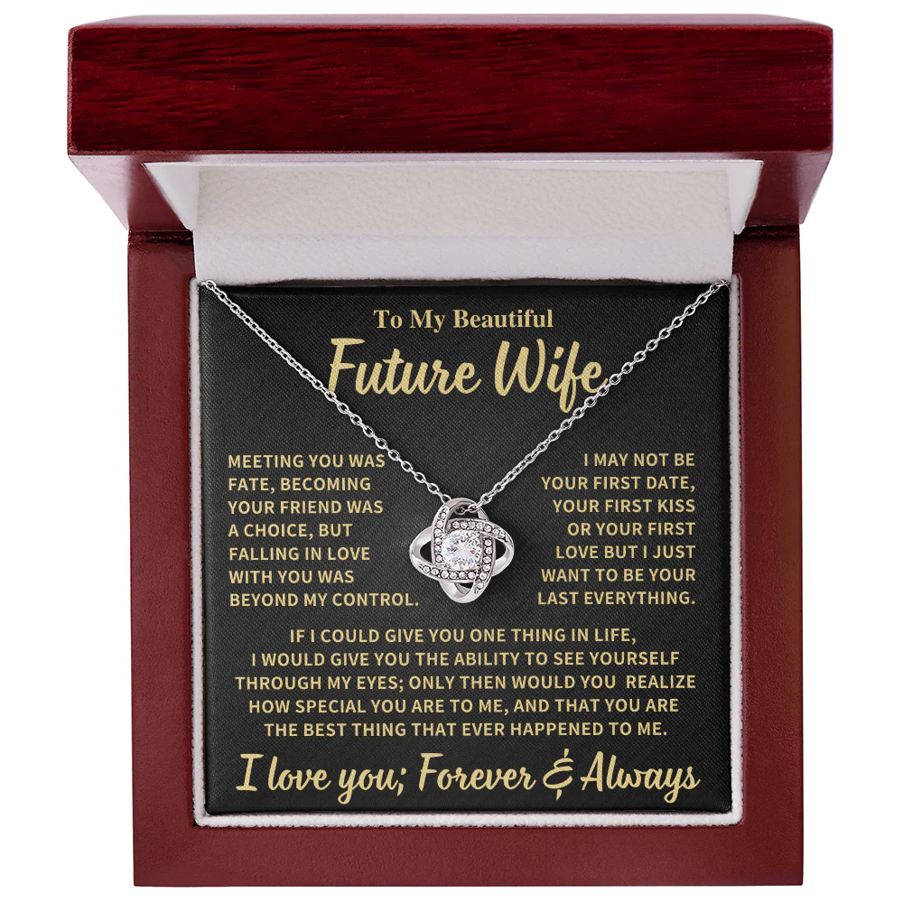 Future Wife Gift, "Your Last Everything", Knot Necklace - Image 4