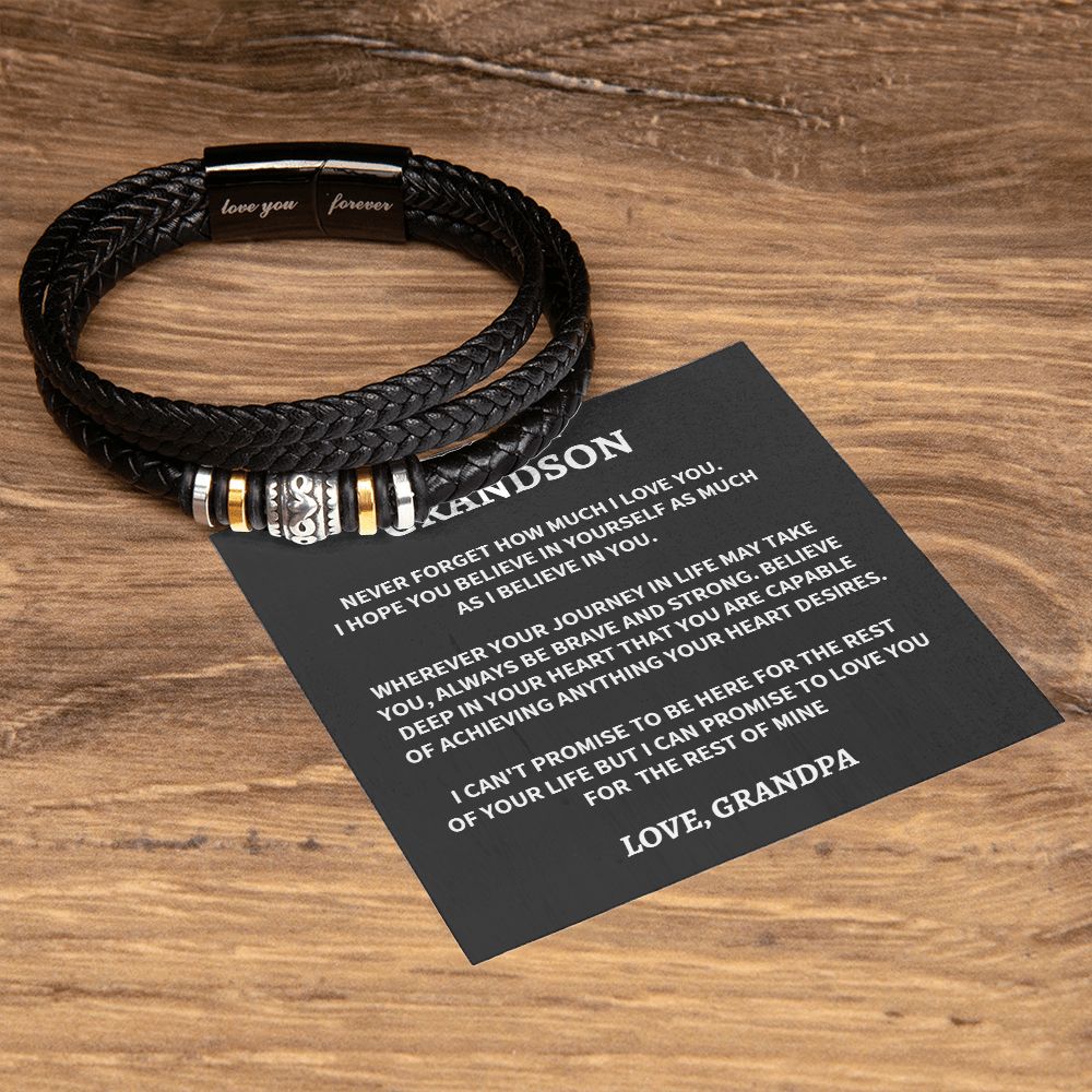 Gift For Grandson-Love You Forever Bracelet-From Grandpa - Image 7