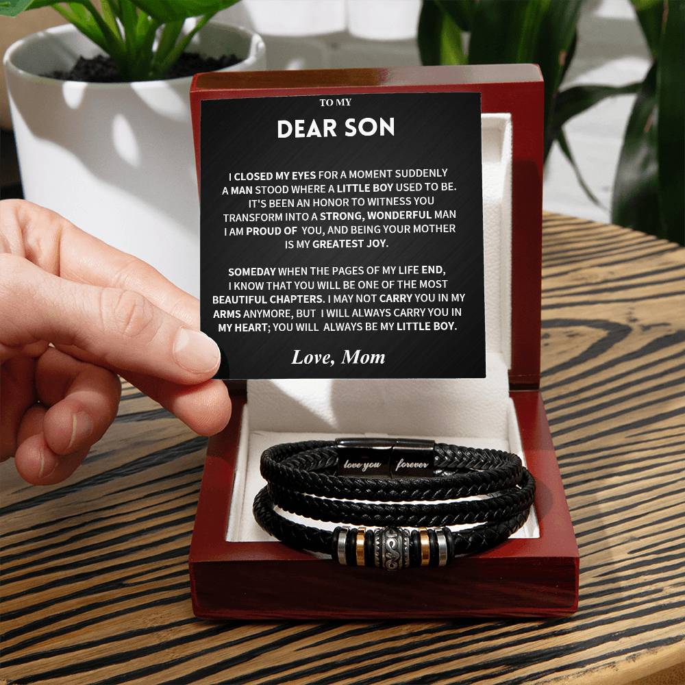 Gift For Son-Love You Forever bracelet-From Mom - Image 5