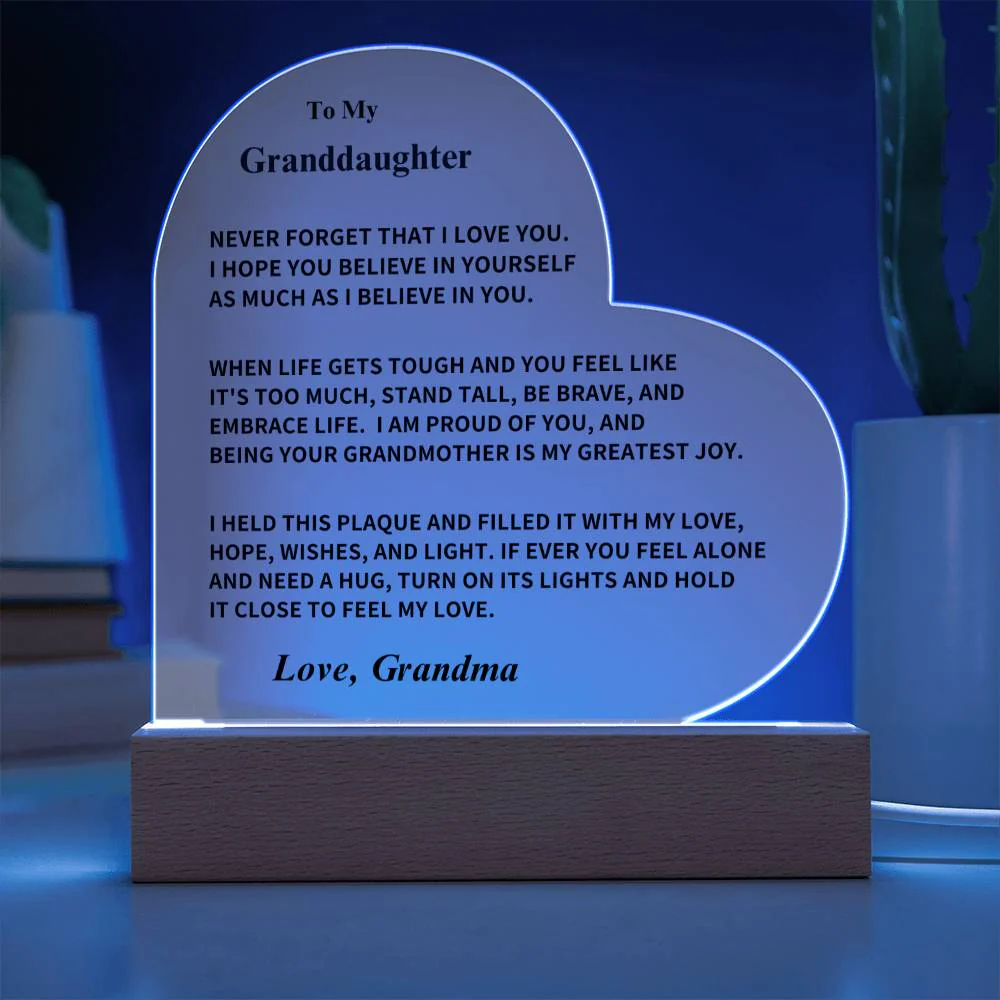 Granddaughter Gift, From Grandma- Acrylic Plaque - Image 4