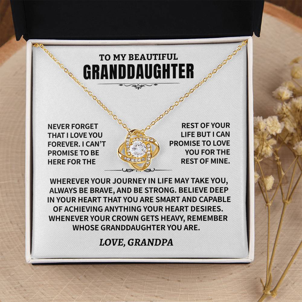 Granddaughter Gift From Grandpa, "Never Forget", Knot Necklace - Image 11
