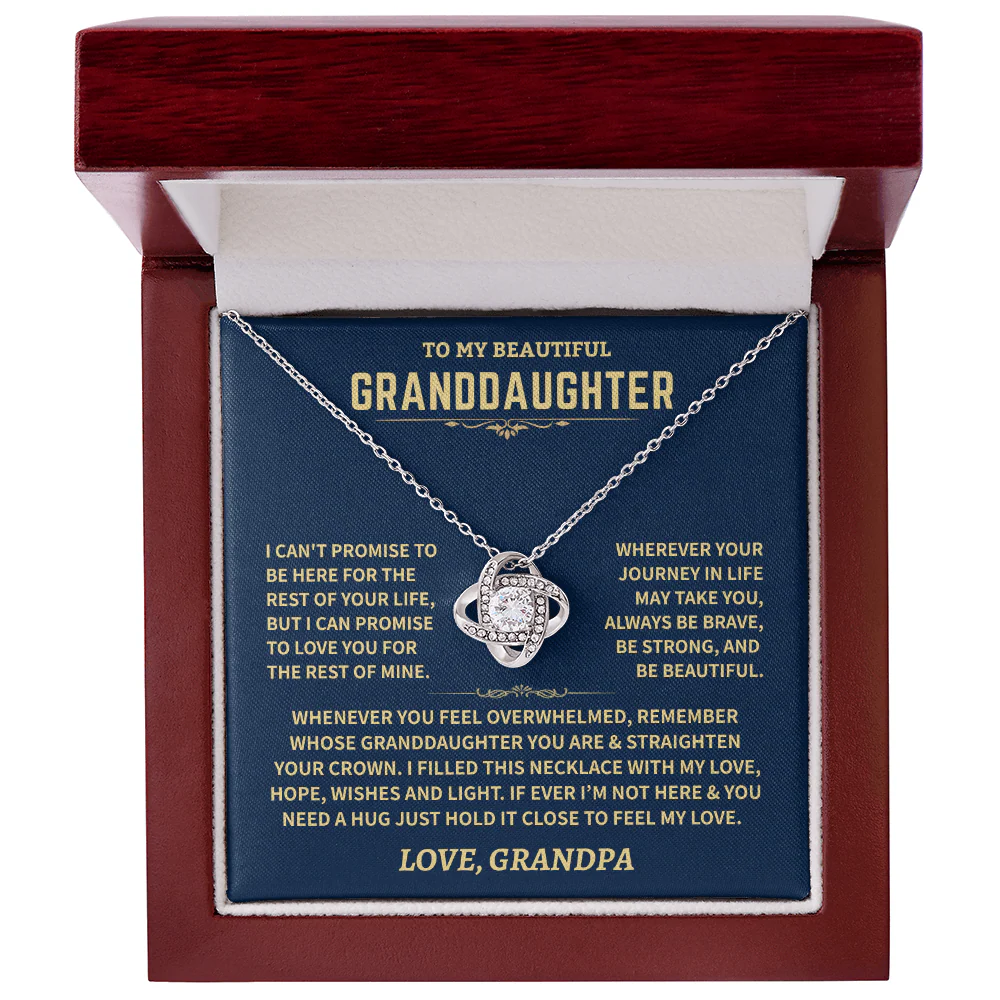 Granddaughter Gift From Grandpa, Knot Necklace - Image 4