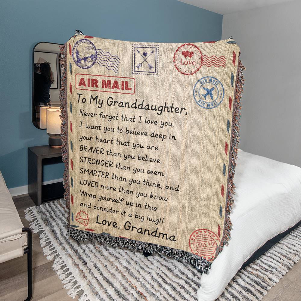 Granddaughter Gift-Woven Blanket-From Grandma - Image 3