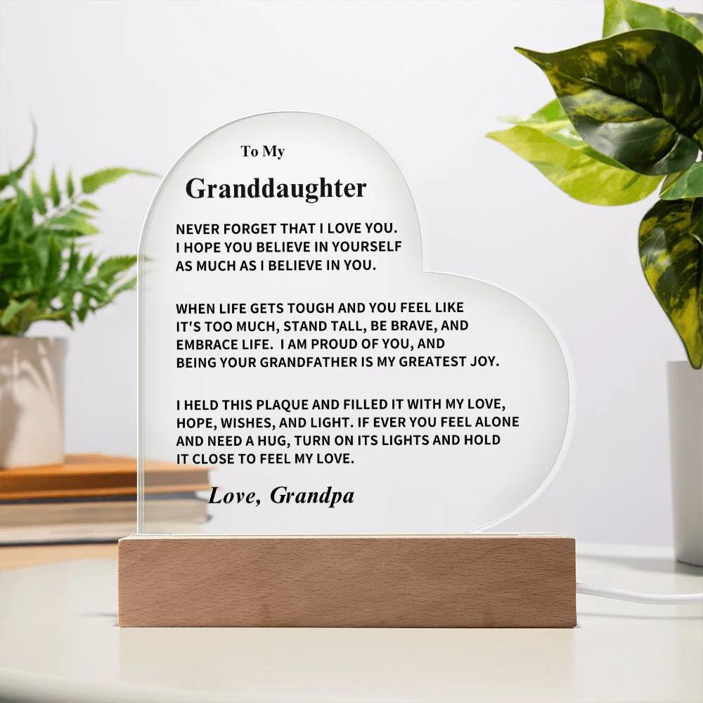 Granddaughter Gift-Acrylic Plaque- From Grandpa - Image 4