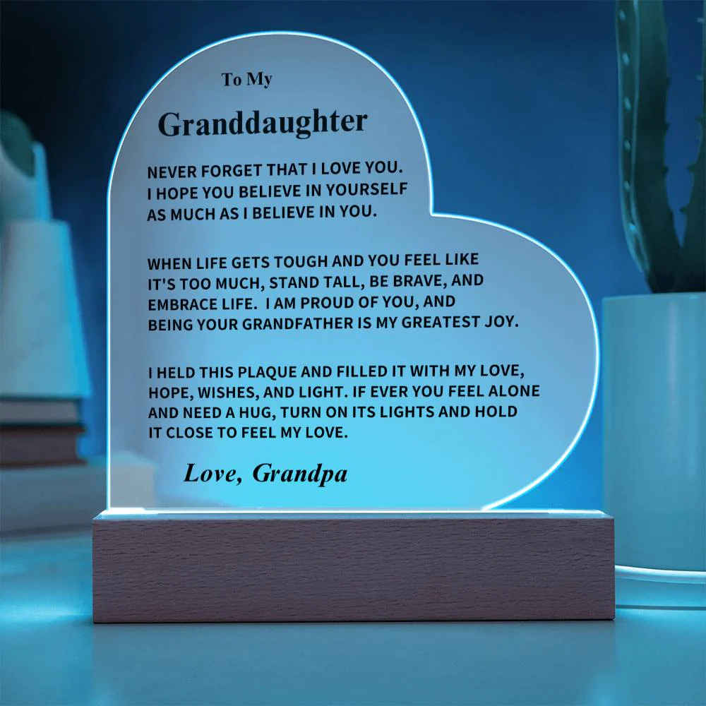 Granddaughter Gift-Acrylic Plaque- From Grandpa - Image 5