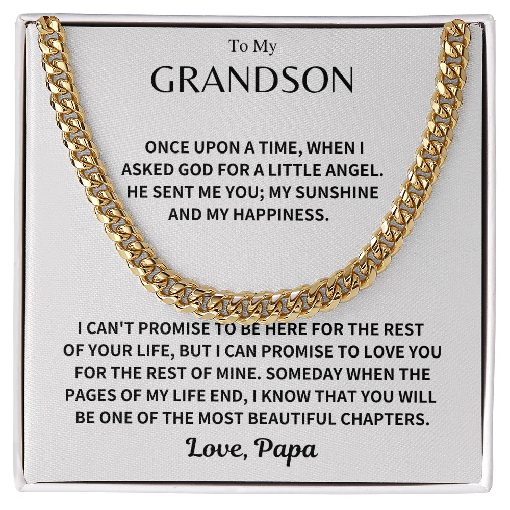 Grandson Gift, Cuban Chain - Love, Papa - Image 5