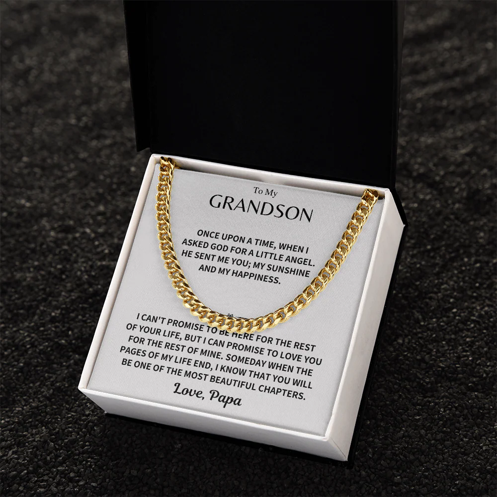 Grandson Gift, Cuban Chain - Love, Papa - Image 6