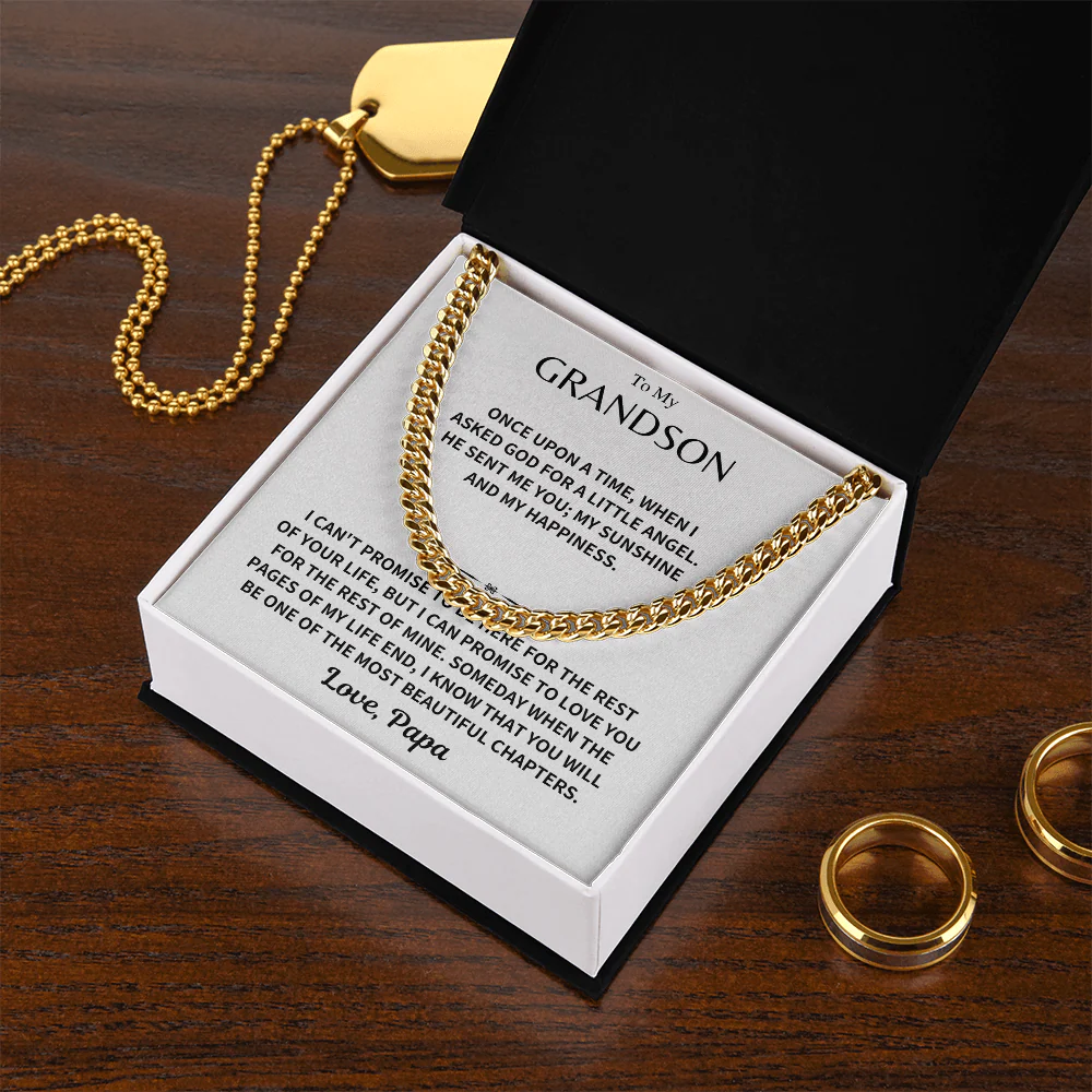 Grandson Gift, Cuban Chain - Love, Papa - Image 7
