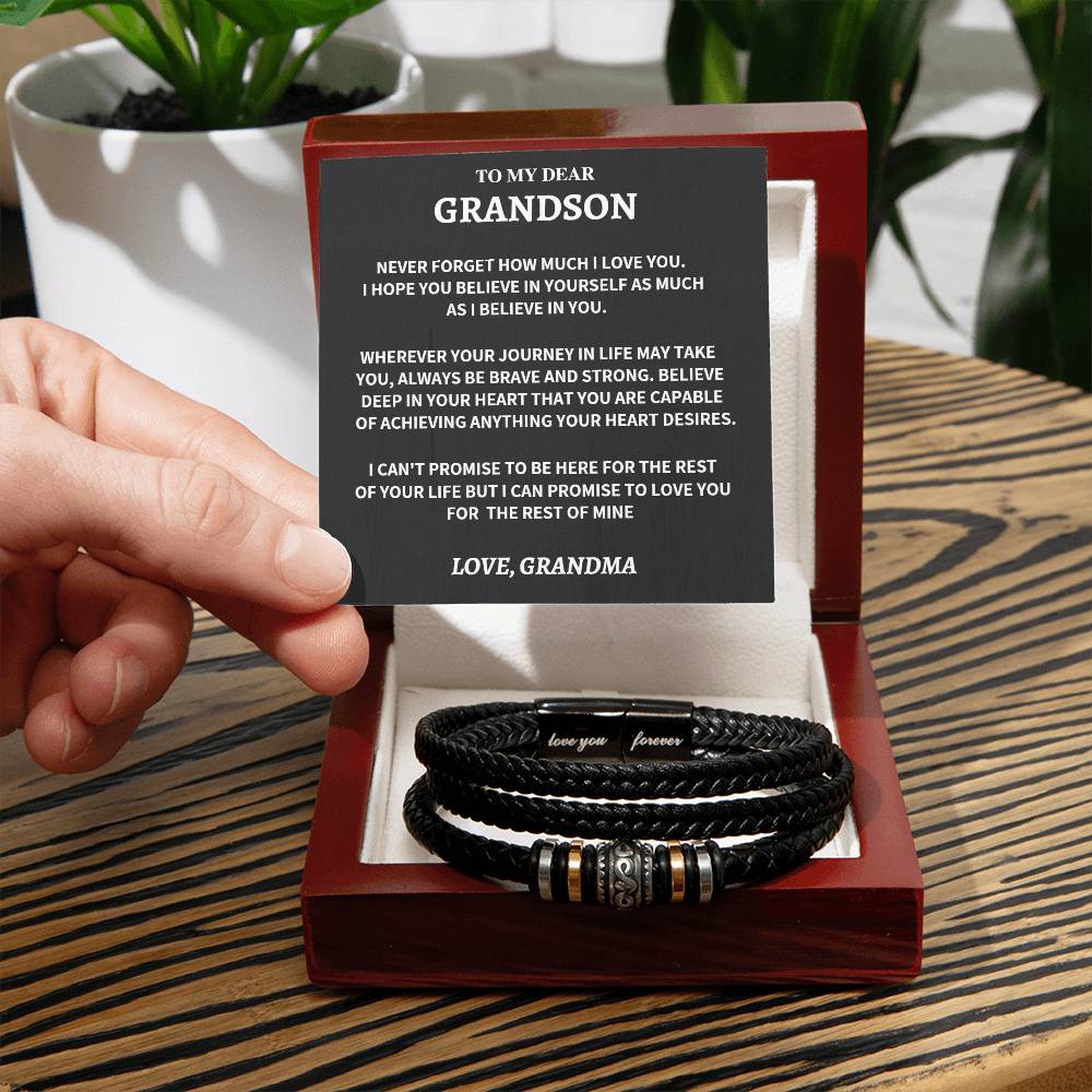 Grandson Gift-Love You Forever Bracelet-From Grandma - Image 5