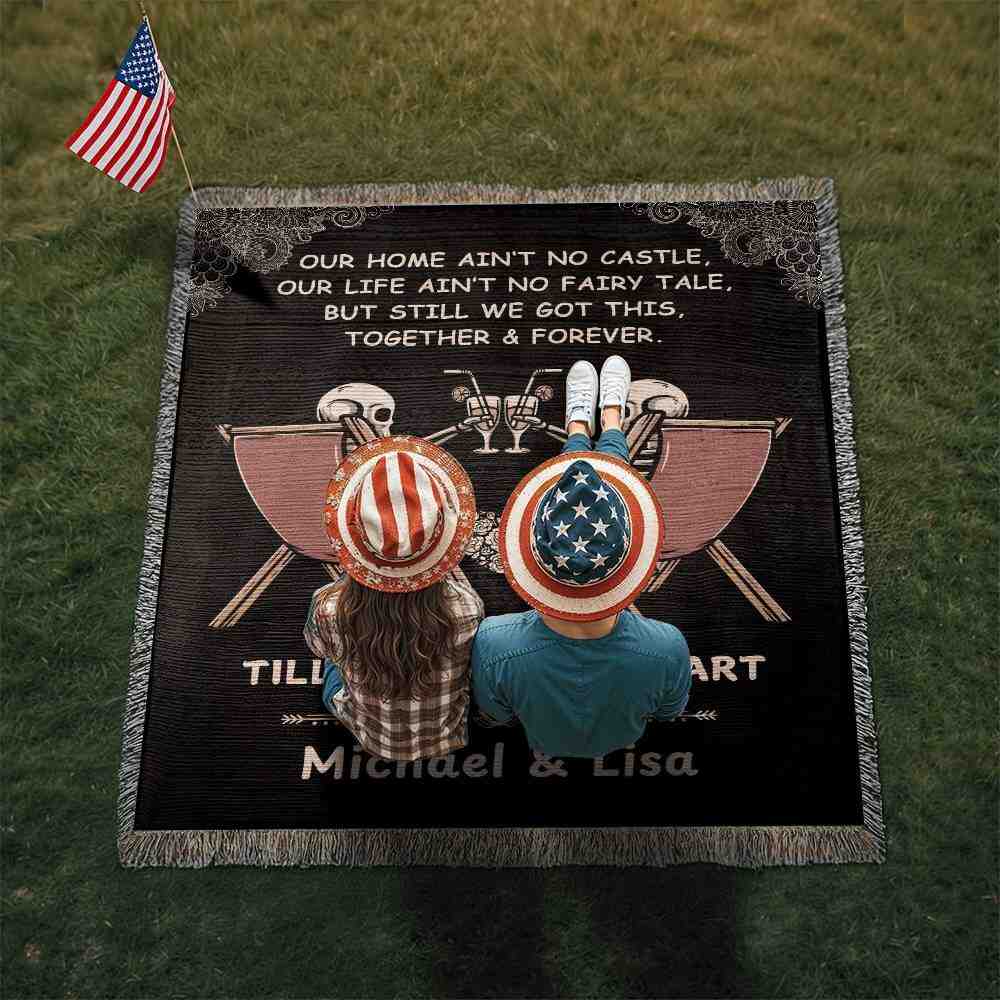 Personalized Skeleton Couples Heirloom Woven Blanket - Image 6