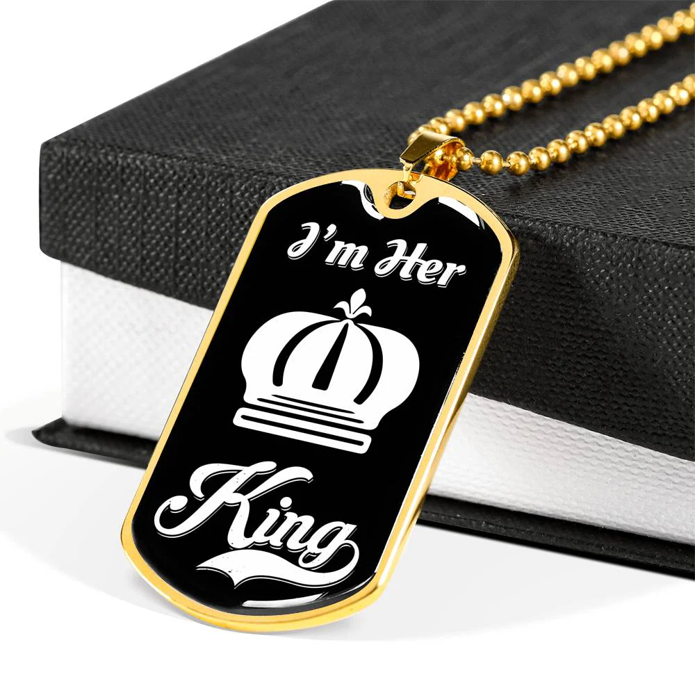 I Am Her King Luxury Dog Tag - Image 7