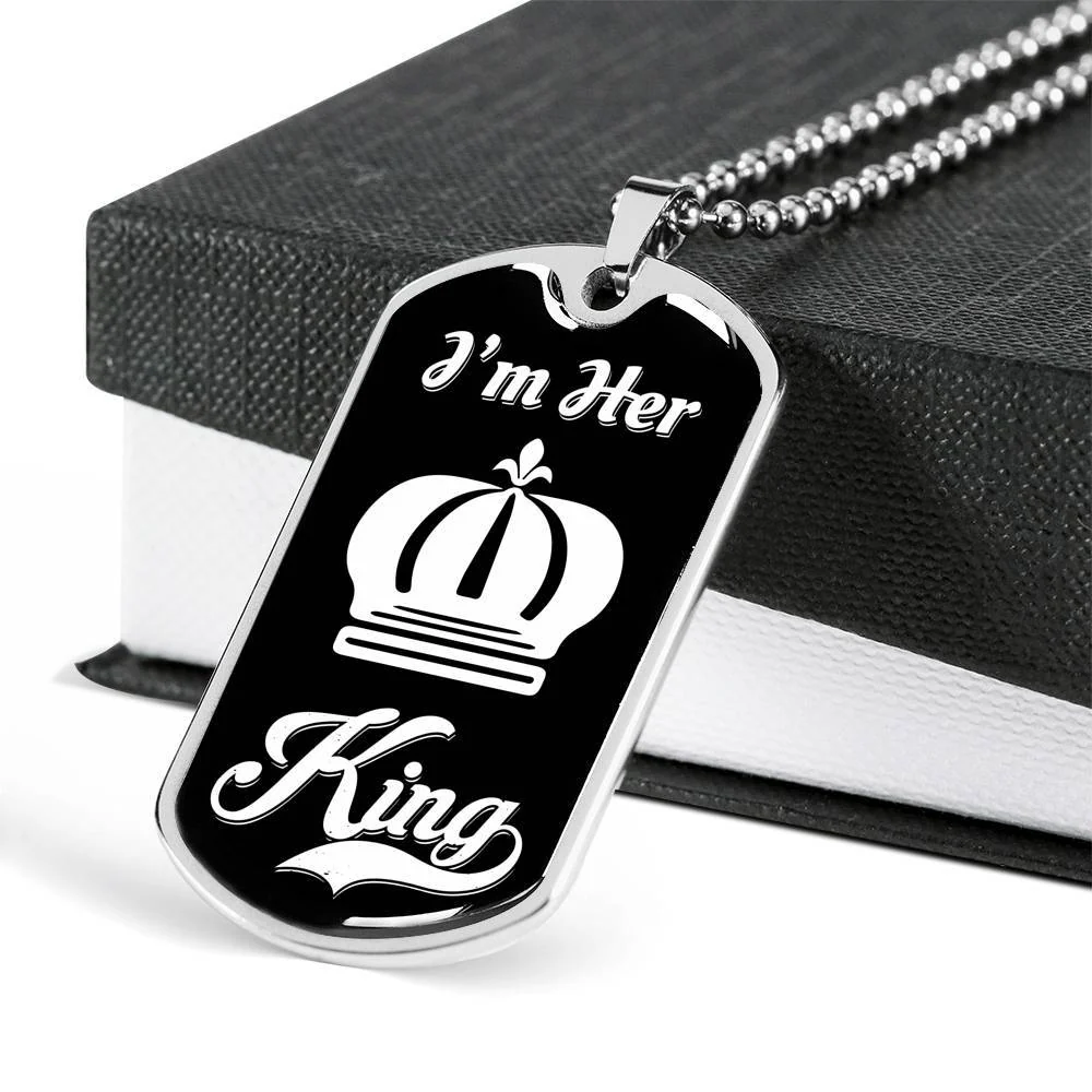 LUXURY DOG TAG BUNDLE; I Am His Queen and I Am Her King - Image 3
