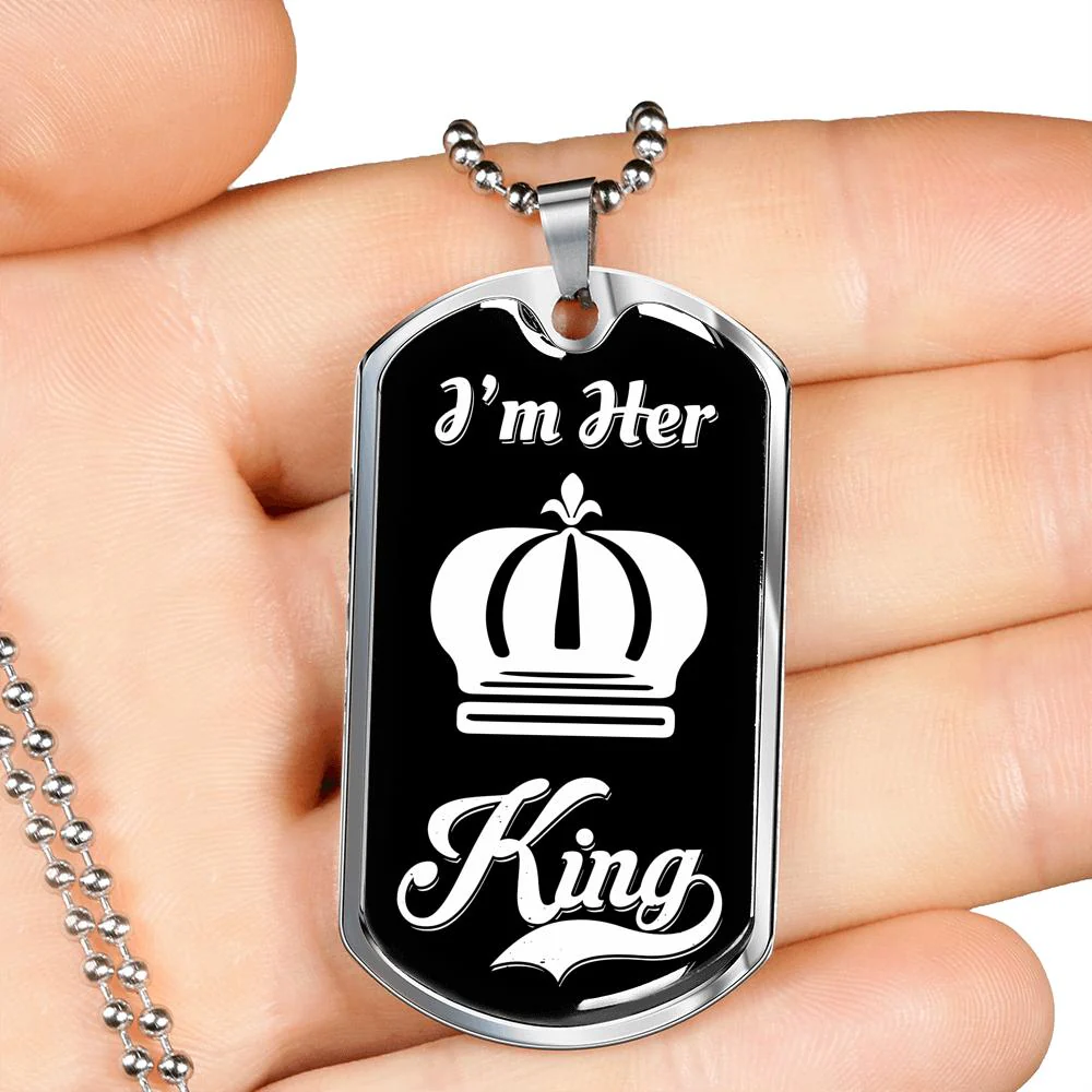 LUXURY DOG TAG BUNDLE; I Am His Queen and I Am Her King - Image 5
