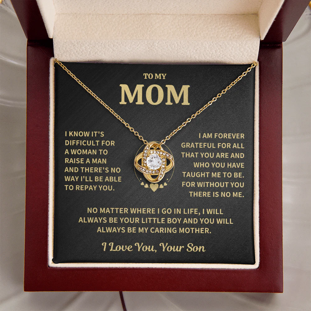 Mom Gift From Son, "Forever Grateful",Knot Necklace - Image 10