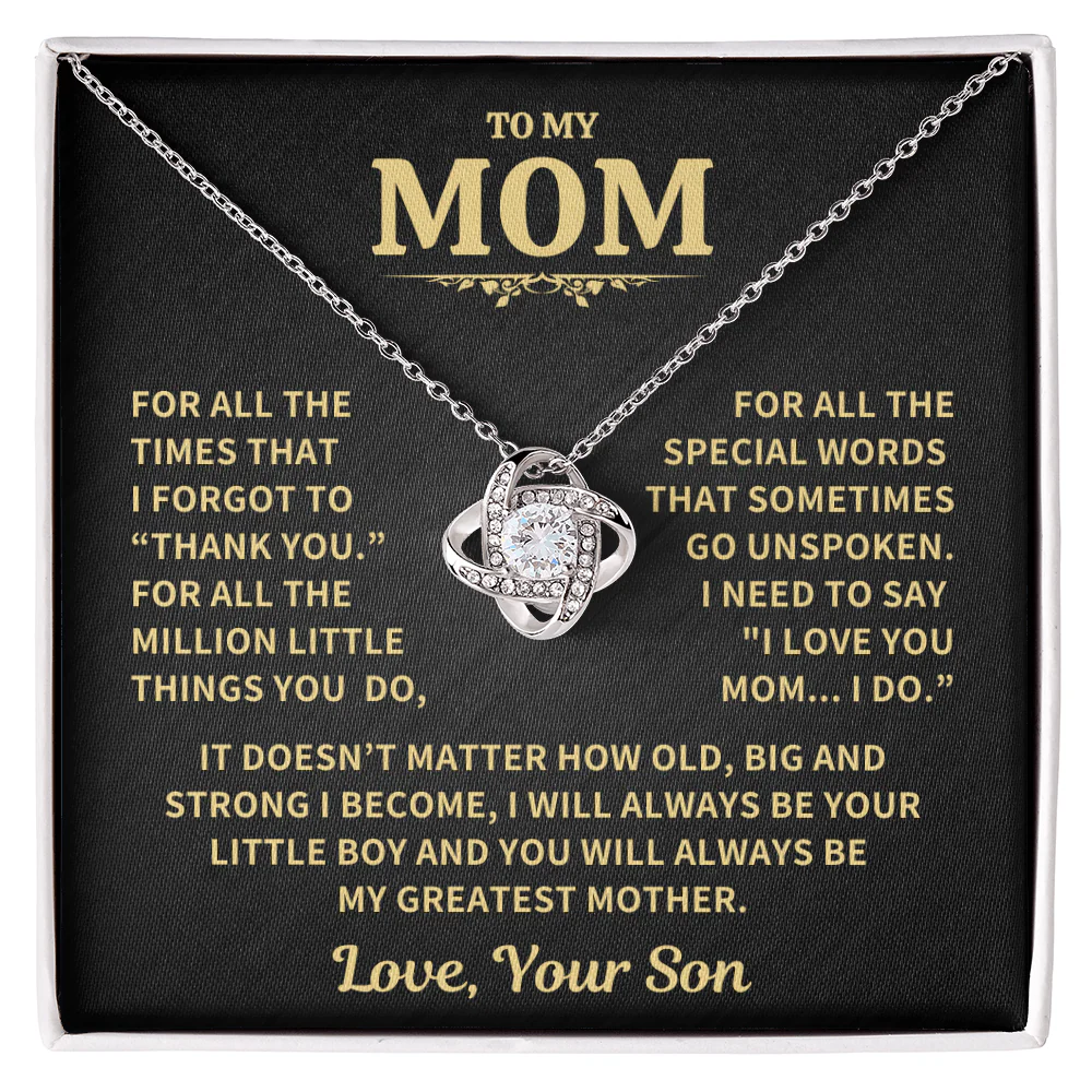 Mom Gift From Son ,"Thank You",Knot Necklace