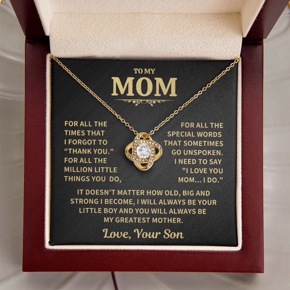 Mom Gift From Son ,"Thank You",Knot Necklace - Image 3