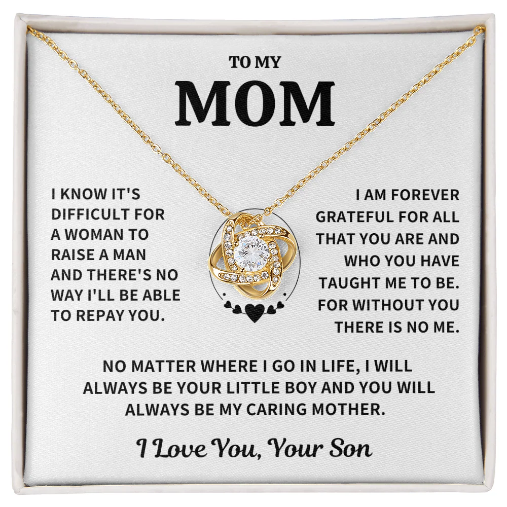 Mom Gift From Son, "Forever Grateful",Knot Necklace - Image 5
