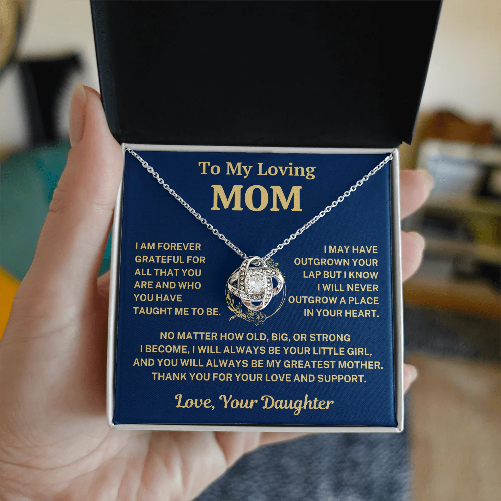 Mom Gift From Daughter, "Forever Grateful", Knot Necklace - Image 2