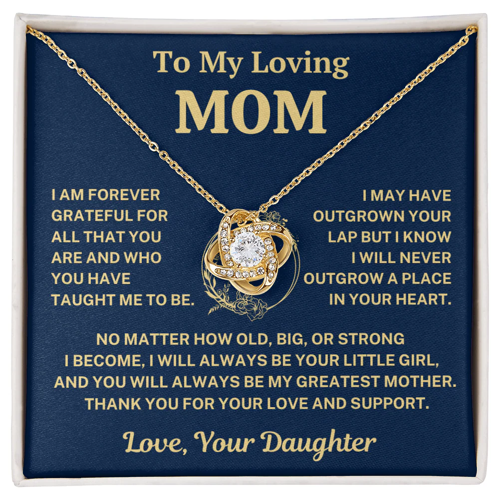 Mom Gift From Daughter, "Forever Grateful", Knot Necklace - Image 3