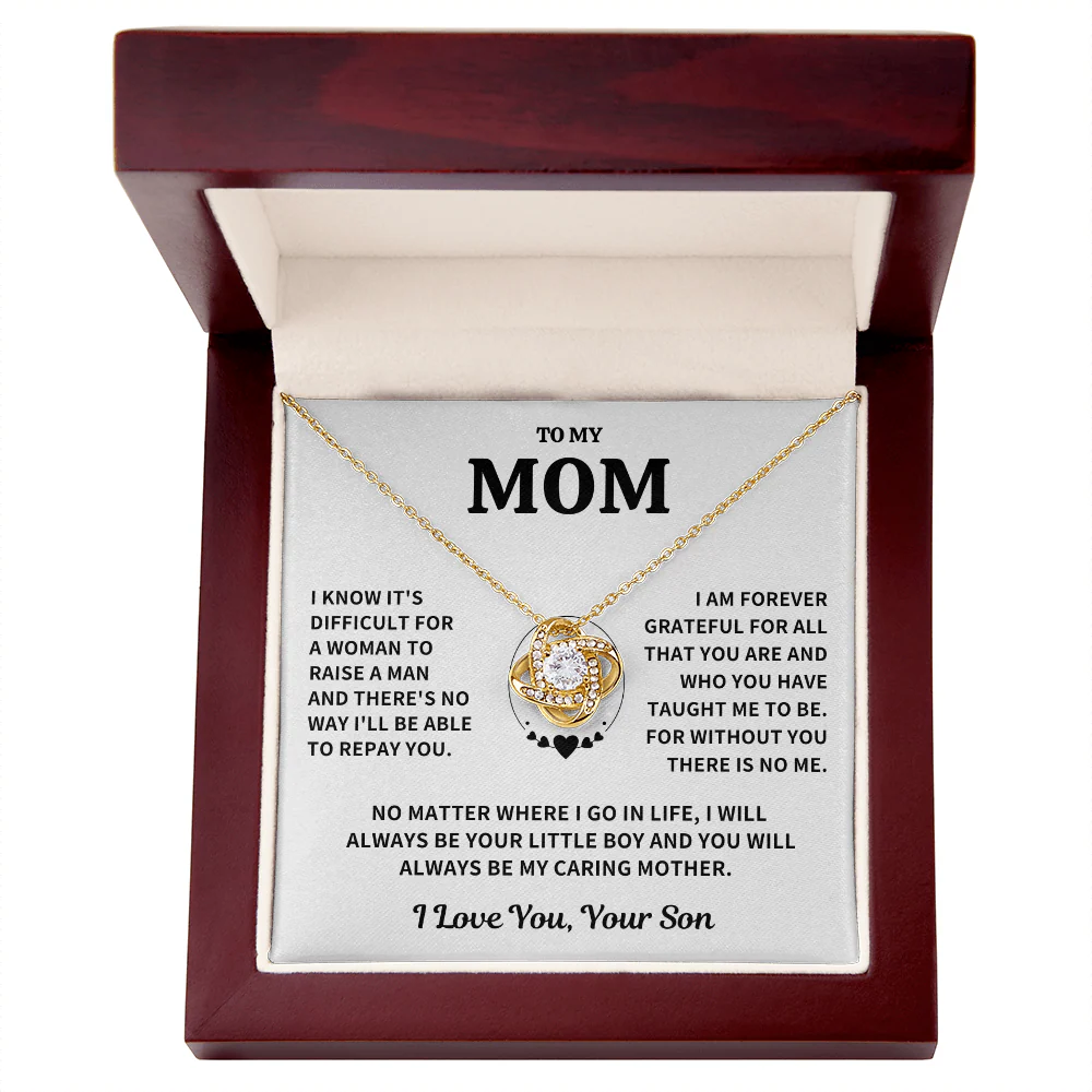 Mom Gift From Son, "Forever Grateful",Knot Necklace - Image 6