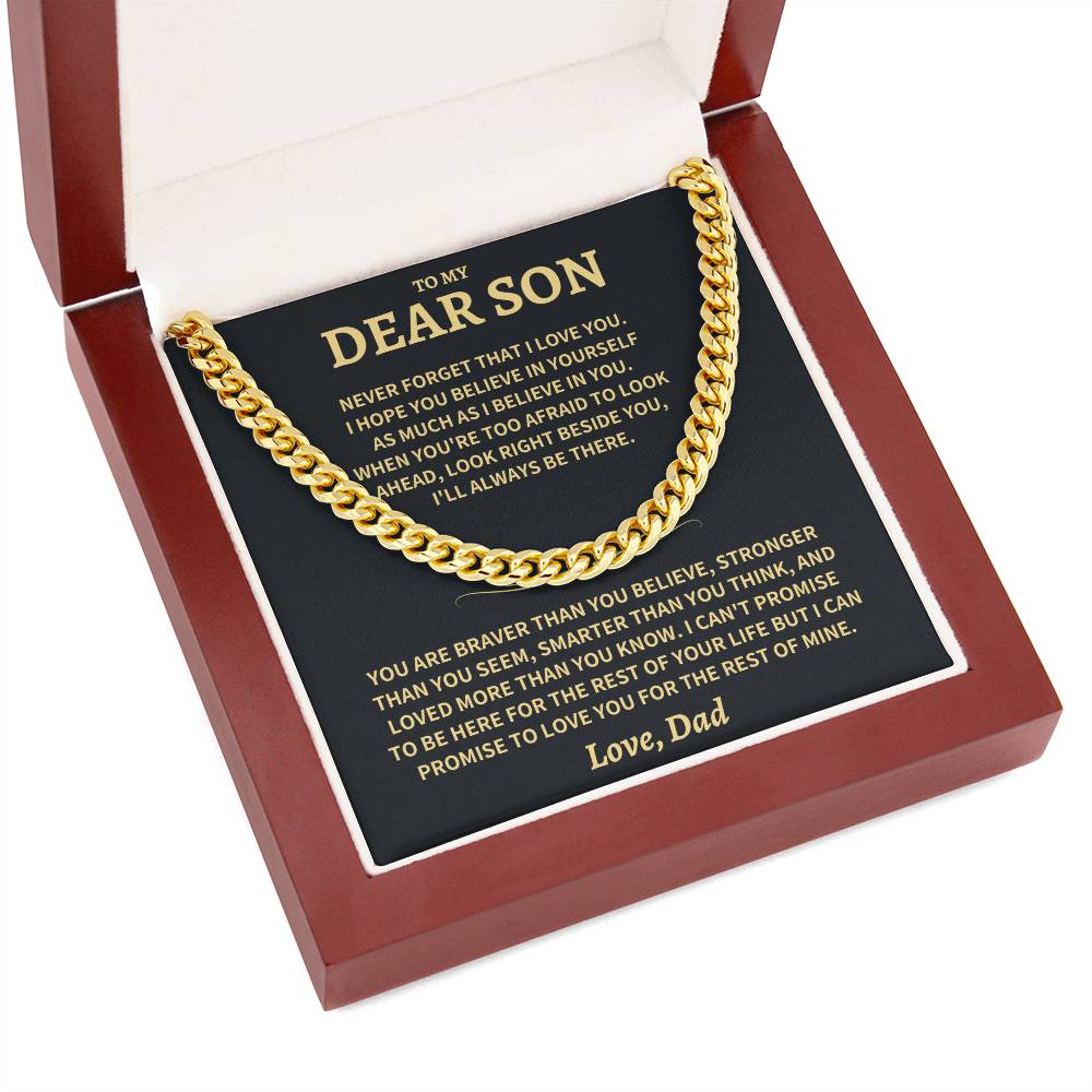Son Gift, From Dad, "Believe In Yourself"-Cuban Chain Necklace - Image 11