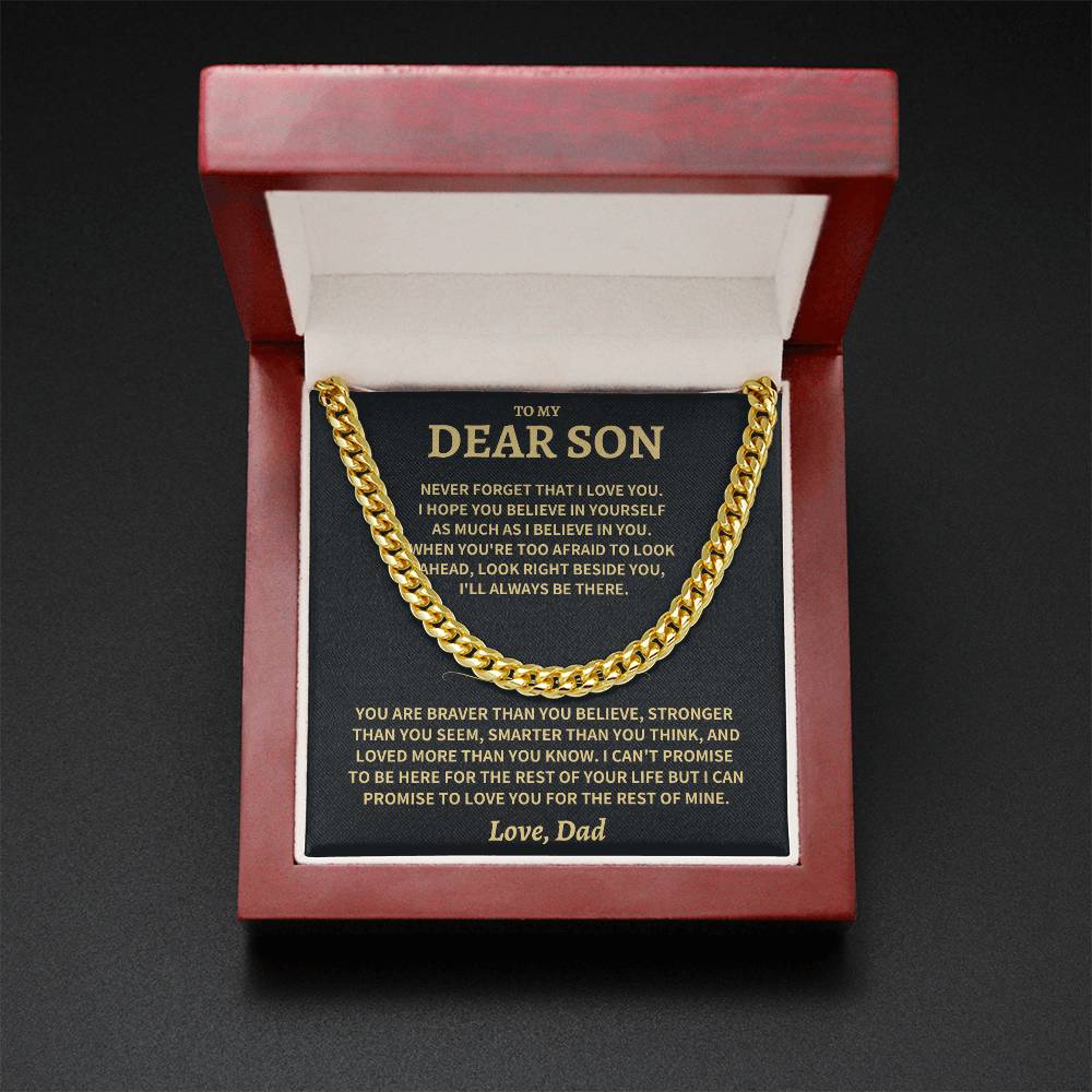 Son Gift, From Dad, "Believe In Yourself"-Cuban Chain Necklace - Image 12