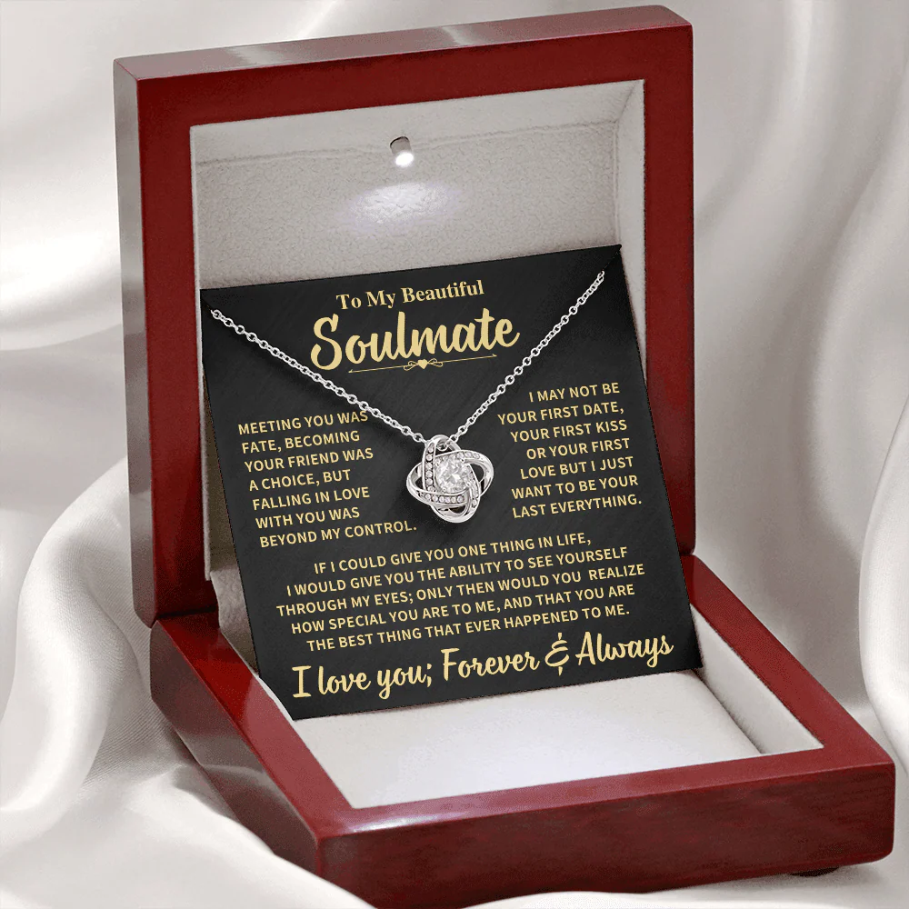 Beautiful Soulmate Gift, "Meeting You Was Fate", Knot Necklace - Image 6