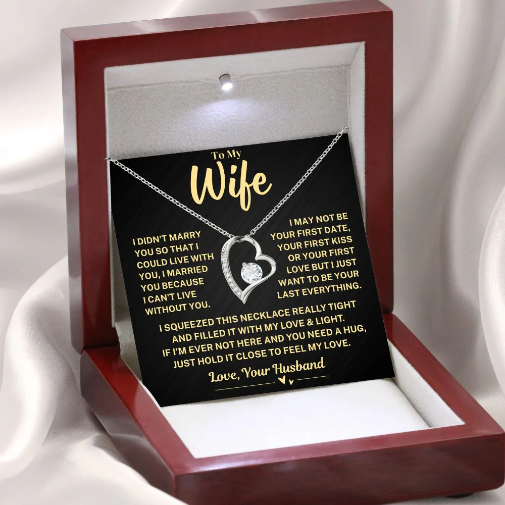 To My Wife Gift From Husband, "Your Last Everything", Heart Necklace