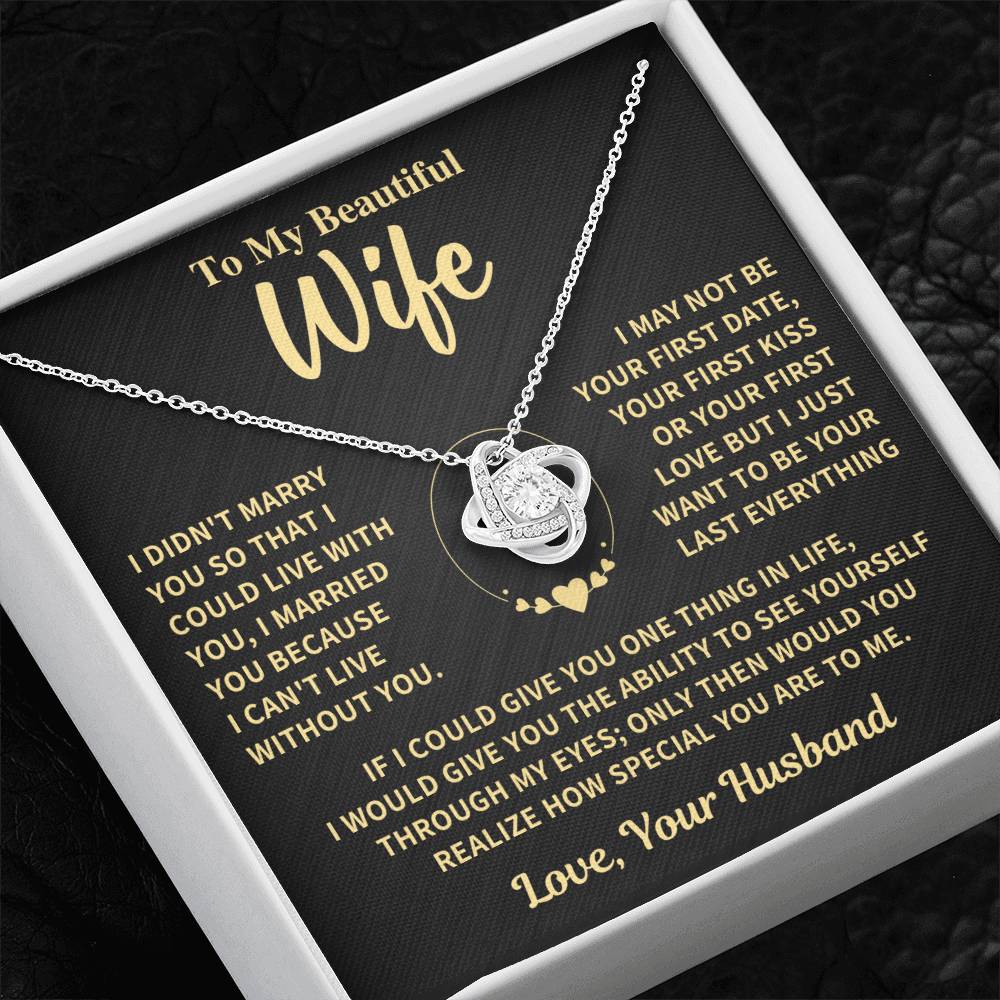 Wife Gift-Love Knot Necklace-From Husband - Image 7